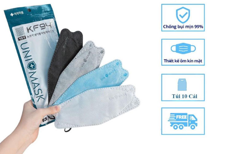 Khẩu Trang KF94 UNI MASK Thiết Kế 4D